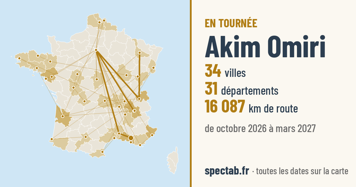 Carte de la tournée de Akim Omiri