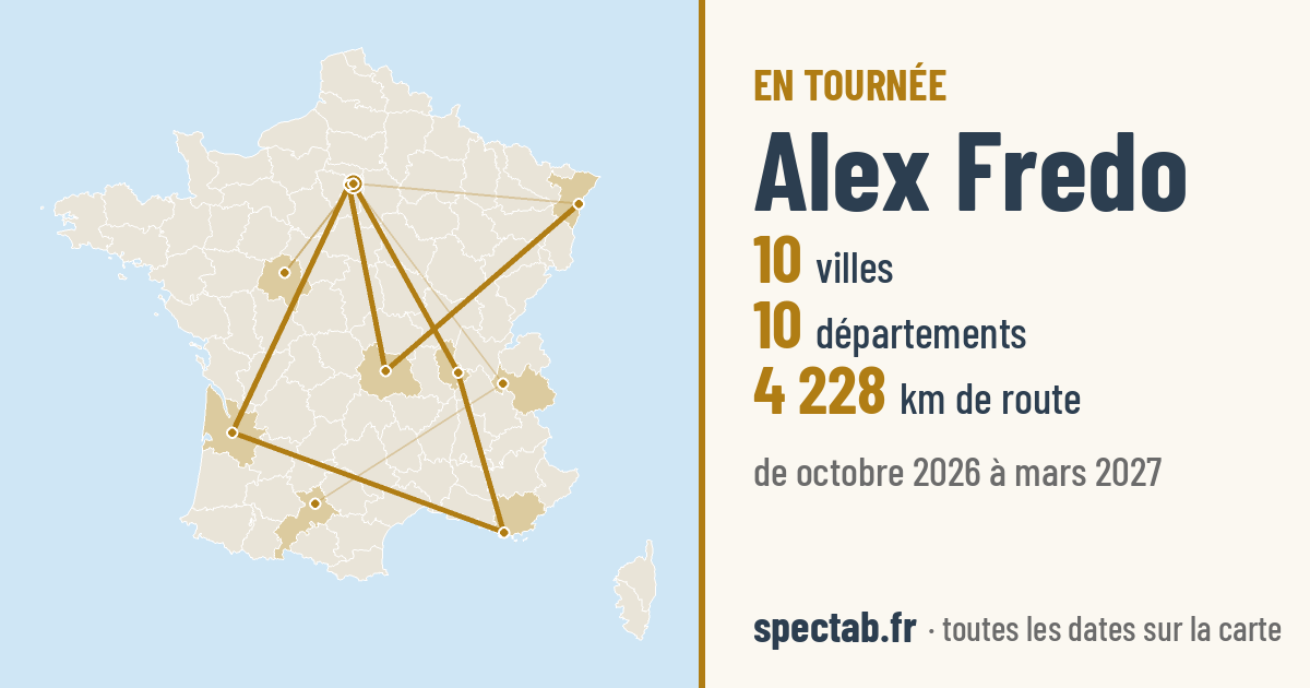 Carte de la tournée de Alex Fredo