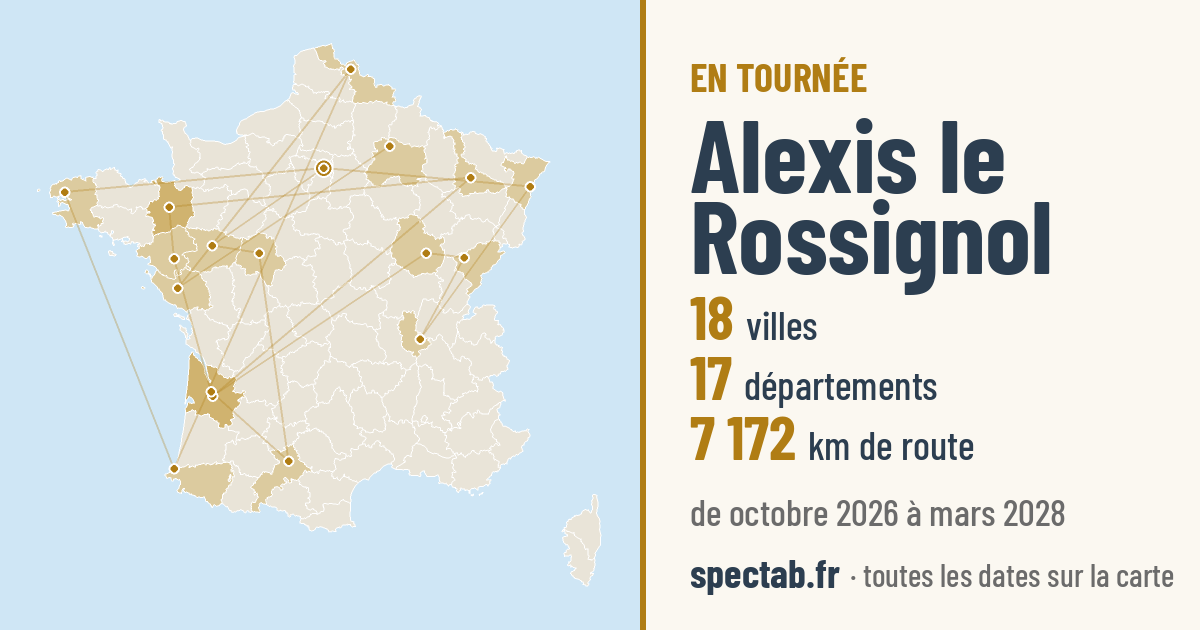 Carte de la tournée de Alexis le Rossignol