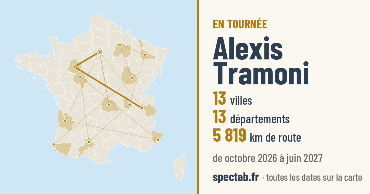 Carte de la tournée de Alexis Tramoni
