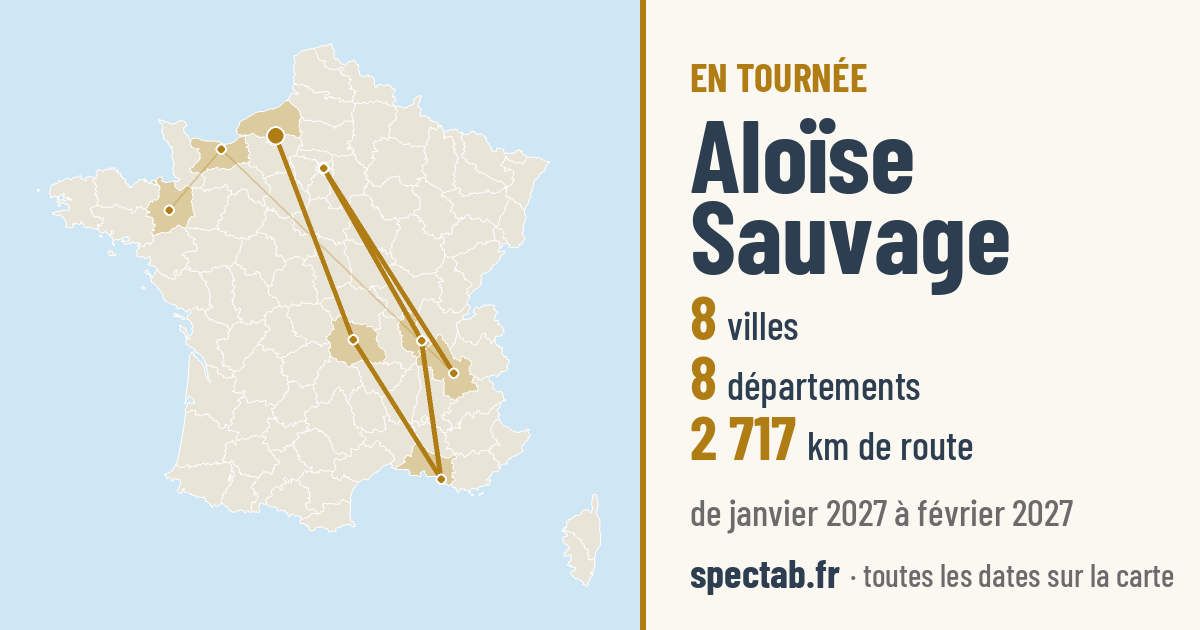 Carte de la tournée de Aloïse Sauvage