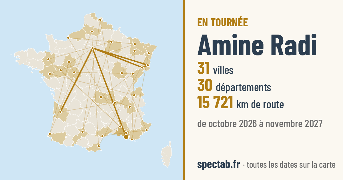 Carte de la tournée de Amine Radi