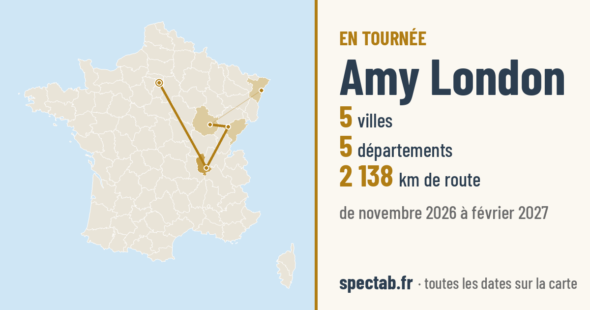 Carte de la tournée de Amy London