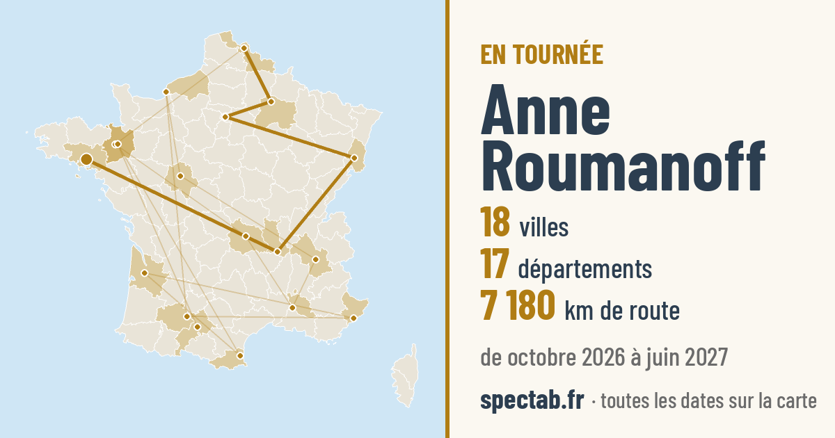 Carte de la tournée de Anne Roumanoff