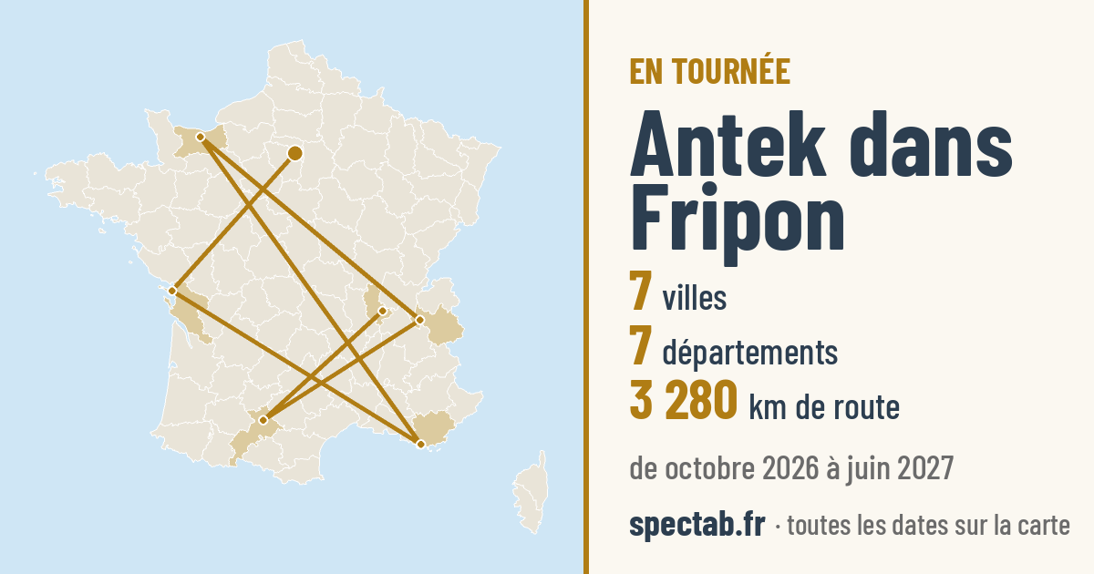 Carte de la tournée de Antek dans Fripon