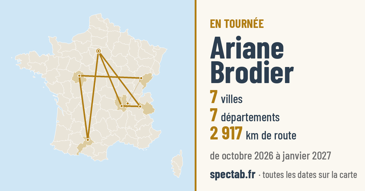 Carte de la tournée de Ariane Brodier