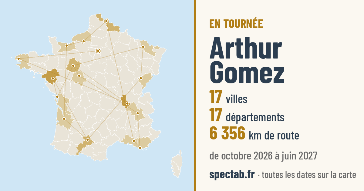 Carte de la tournée de Arthur Gomez