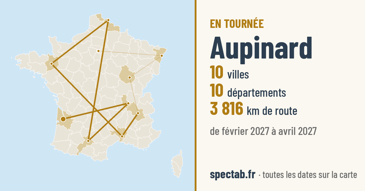 Carte de la tournée de Aupinard