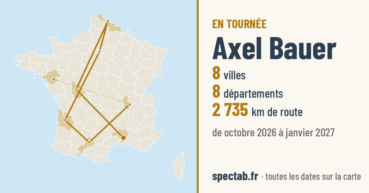 Carte de la tournée de Axel Bauer