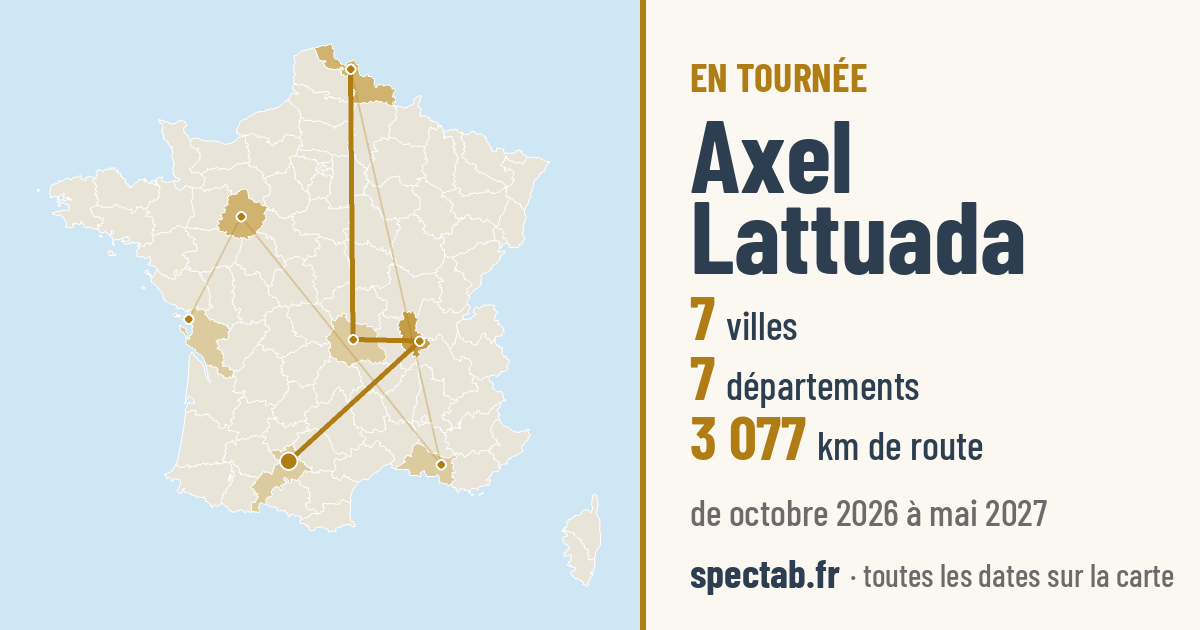 Carte de la tournée de Axel Lattuada