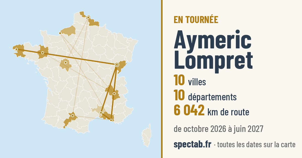 Carte de la tournée de Aymeric Lompret