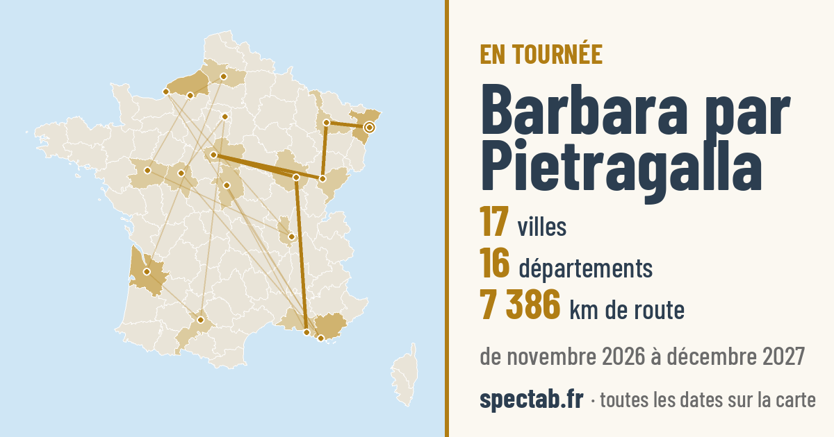 Carte de la tournée de Barbara par Pietragalla