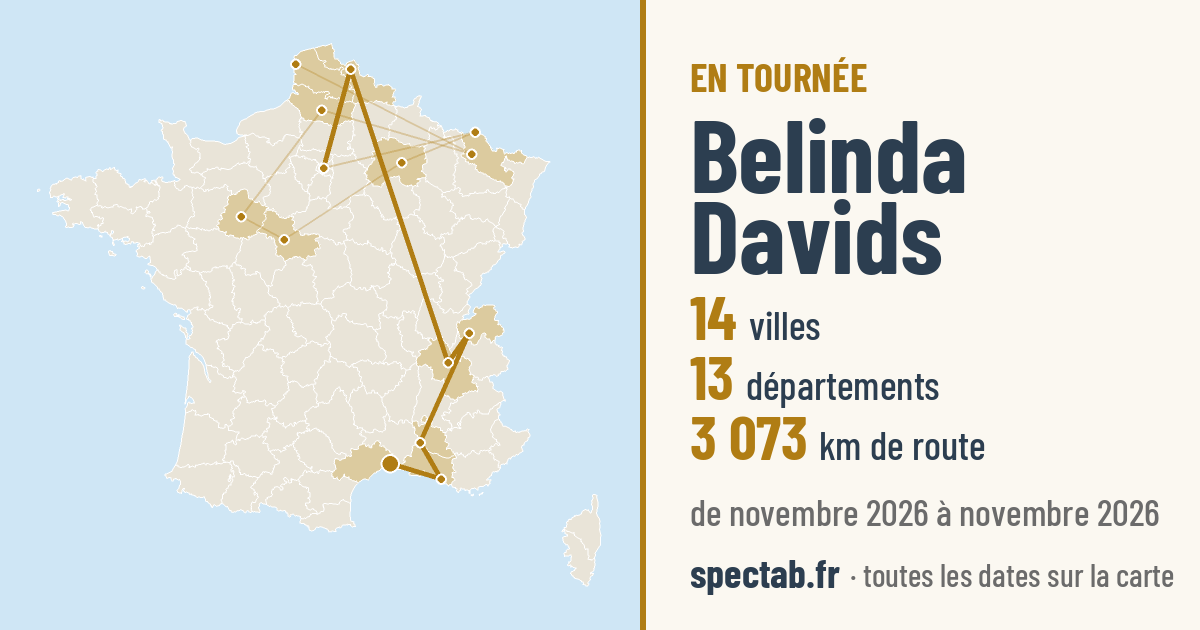 Carte de la tournée de Belinda Davids