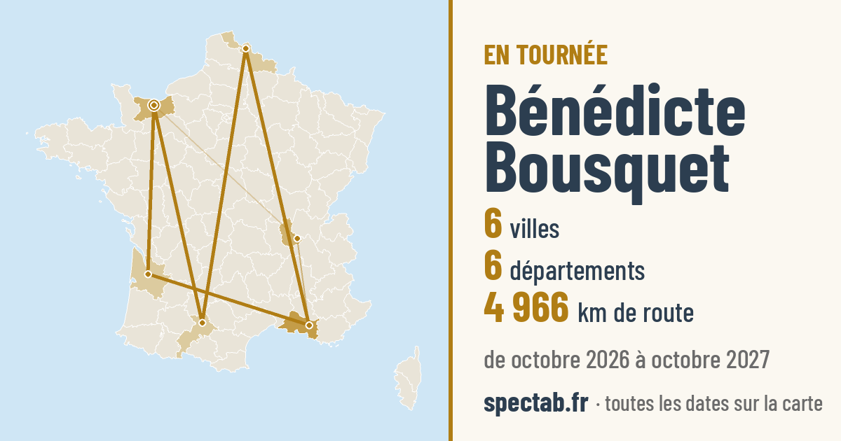 Carte de la tournée de Bénédicte Bousquet