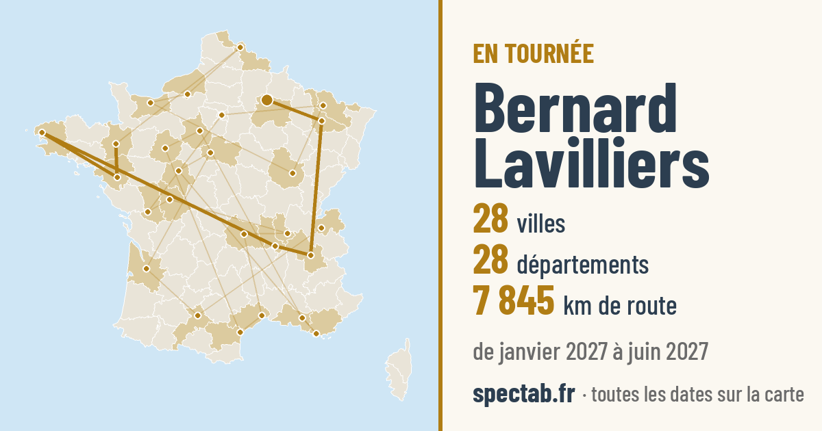 Carte de la tournée de Bernard Lavilliers