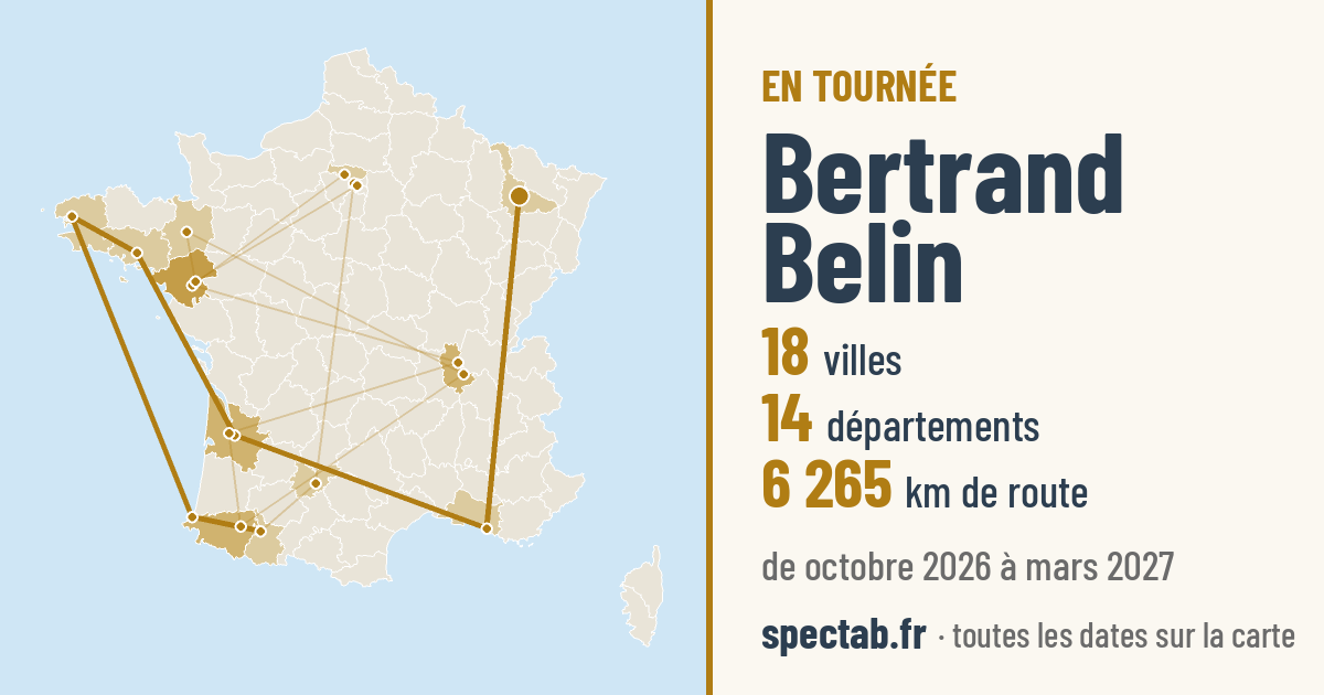 Carte de la tournée de Bertrand Belin