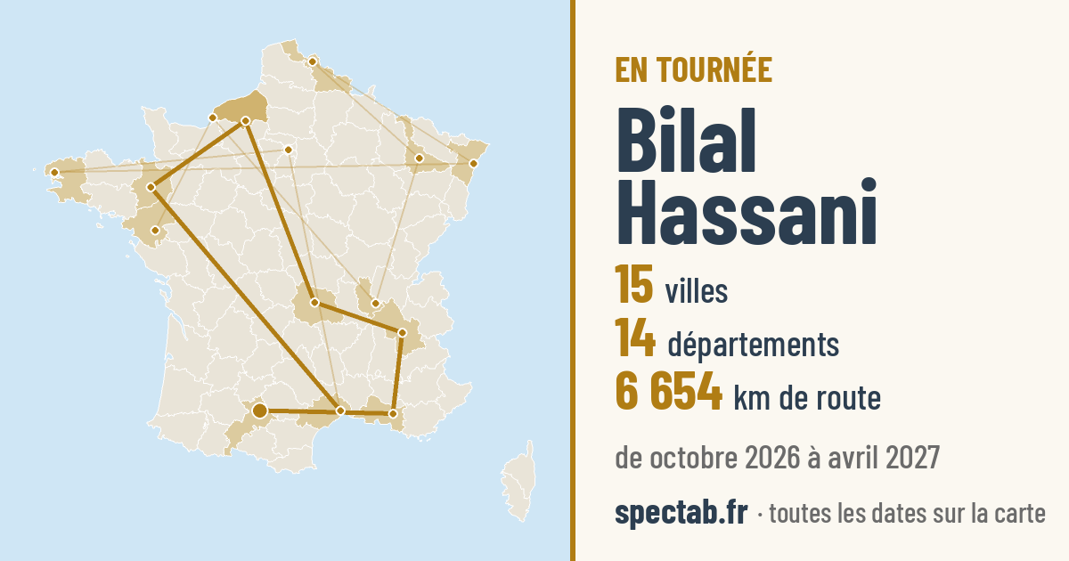 Carte de la tournée de Bilal Hassani