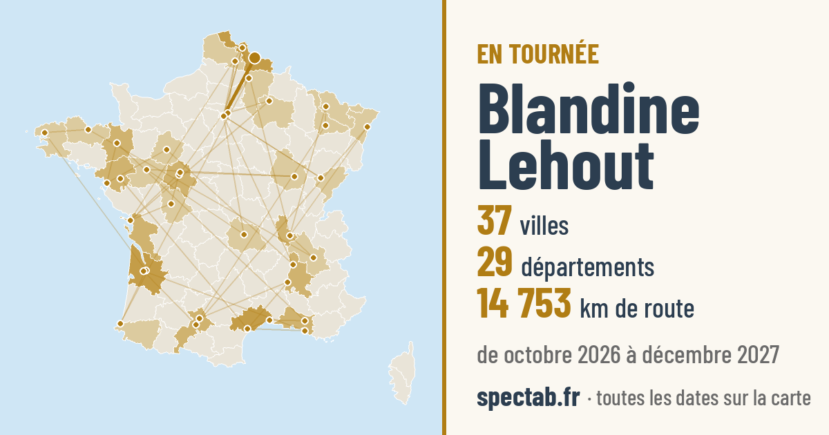 Carte de la tournée de Blandine Lehout