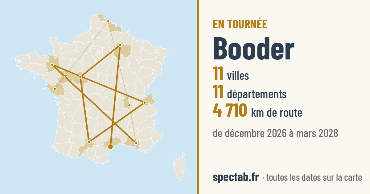 Carte de la tournée de Booder