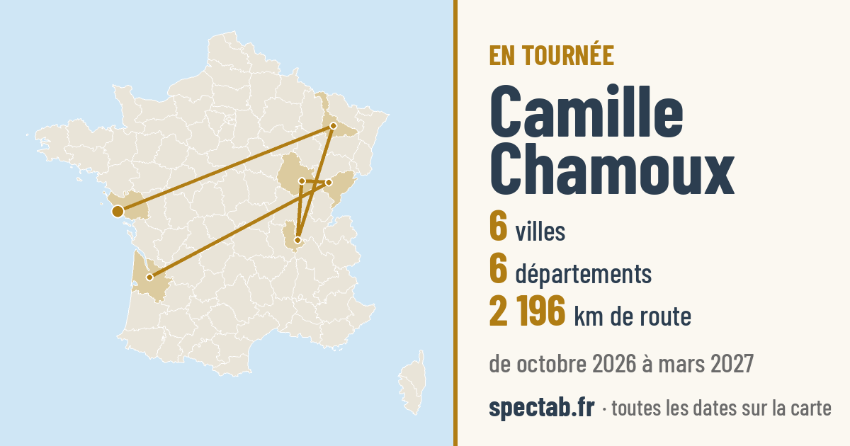 Carte de la tournée de Camille Chamoux
