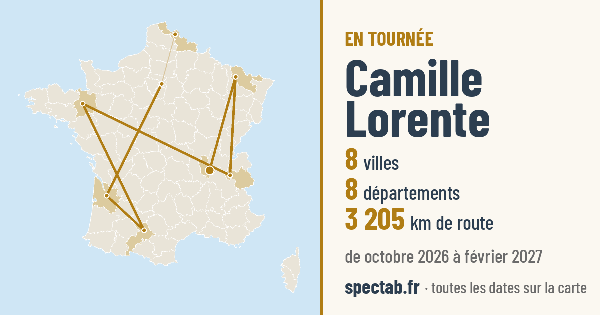 Carte de la tournée de Camille Lorente