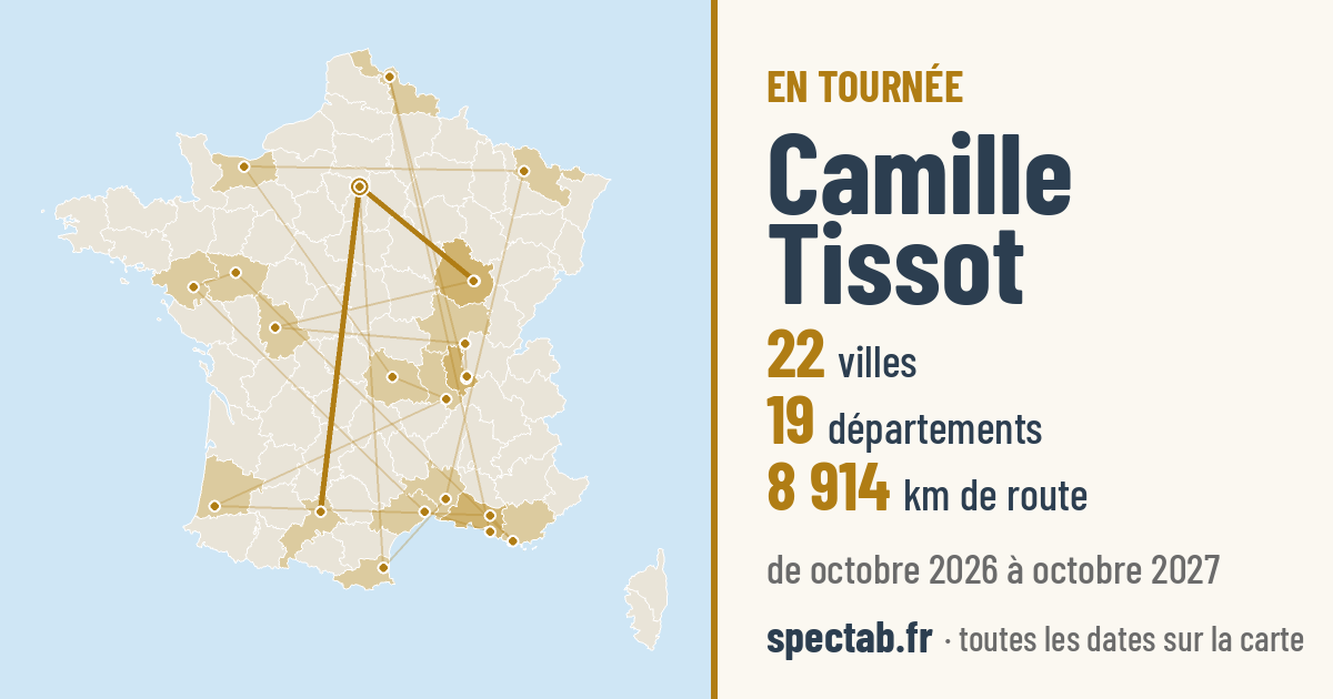 Carte de la tournée de Camille Tissot