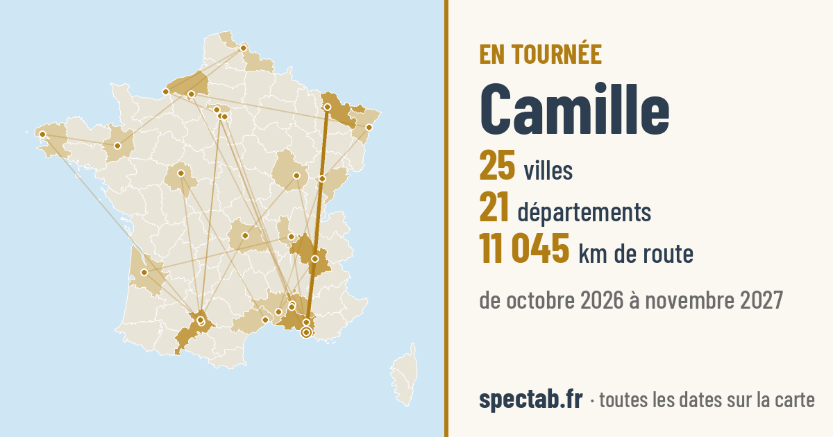 Carte de la tournée de Camille