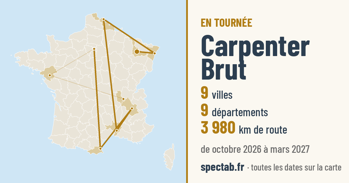 Carte de la tournée de Carpenter Brut