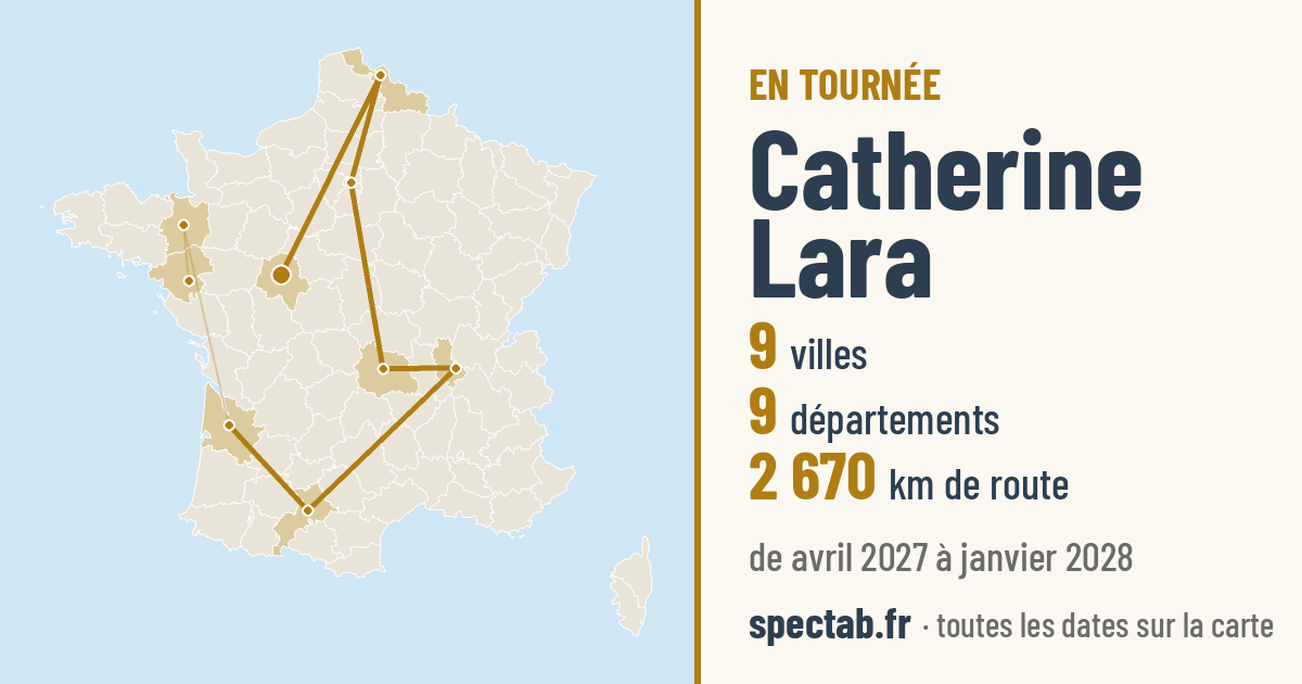 Carte de la tournée de Catherine Lara