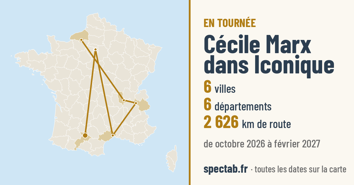 Carte de la tournée de Cécile Marx dans Iconique
