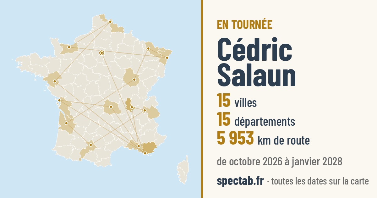 Carte de la tournée de Cédric Salaun
