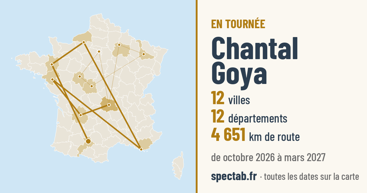 Carte de la tournée de Chantal Goya