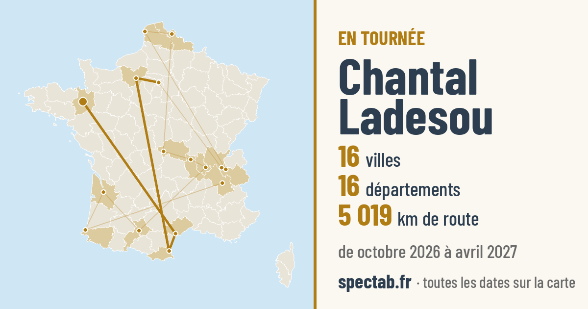 Carte de la tournée de Chantal Ladesou