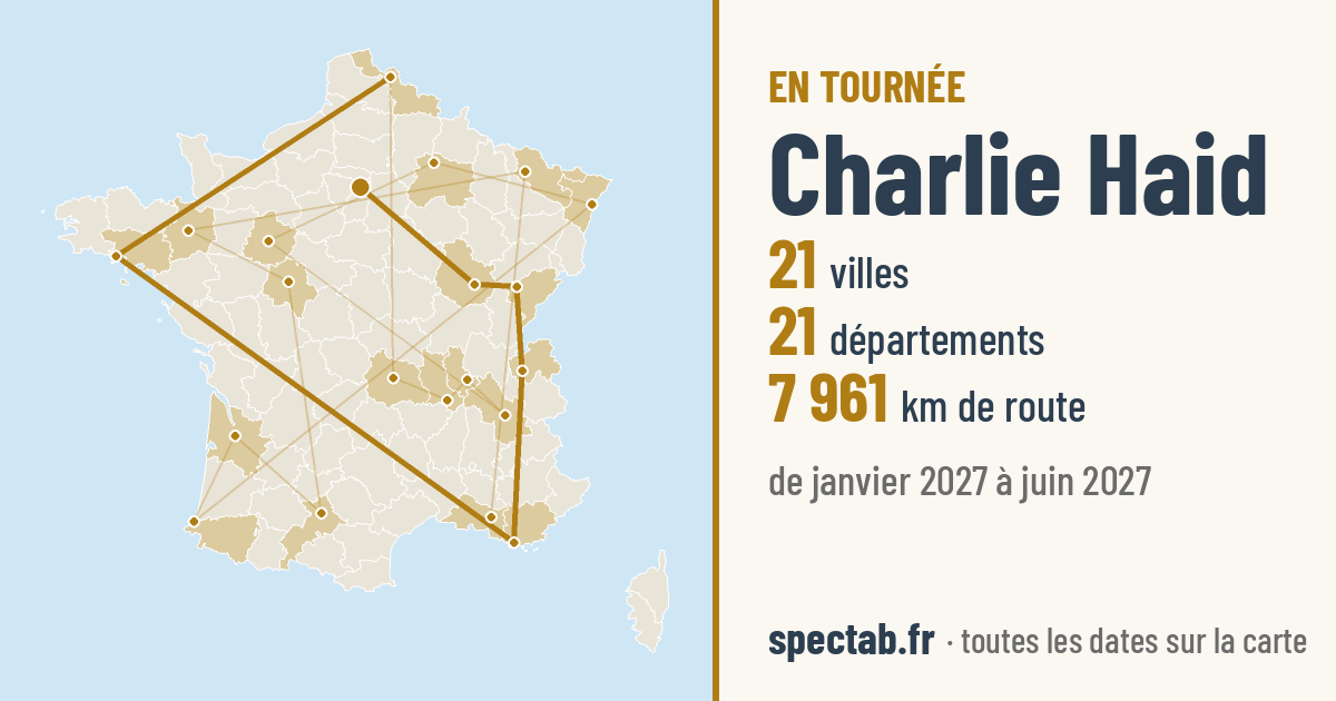 Carte de la tournée de Charlie Haid