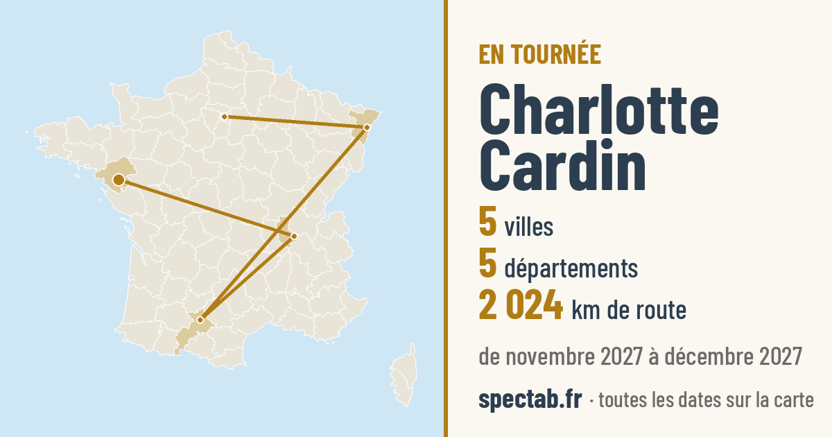 Carte de la tournée de Charlotte Cardin