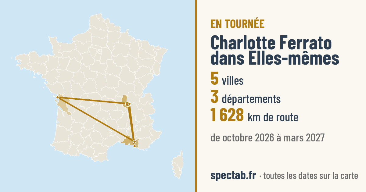 Carte de la tournée de Charlotte Ferrato dans Elles-mêmes