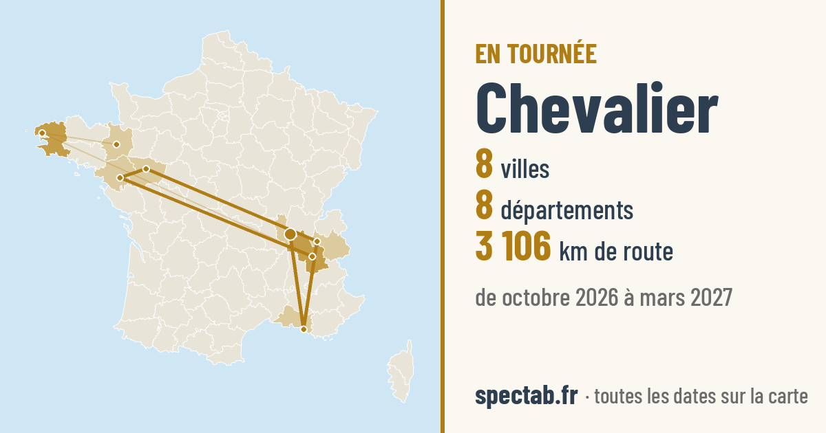 Carte de la tournée de Chevalier