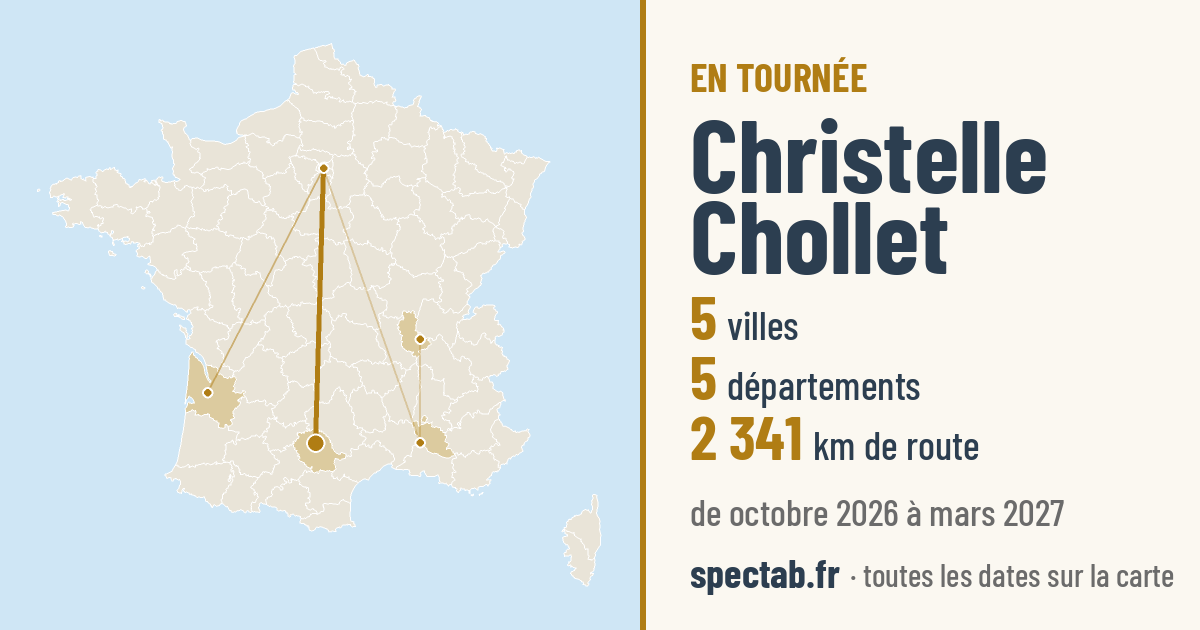 Carte de la tournée de Christelle Chollet