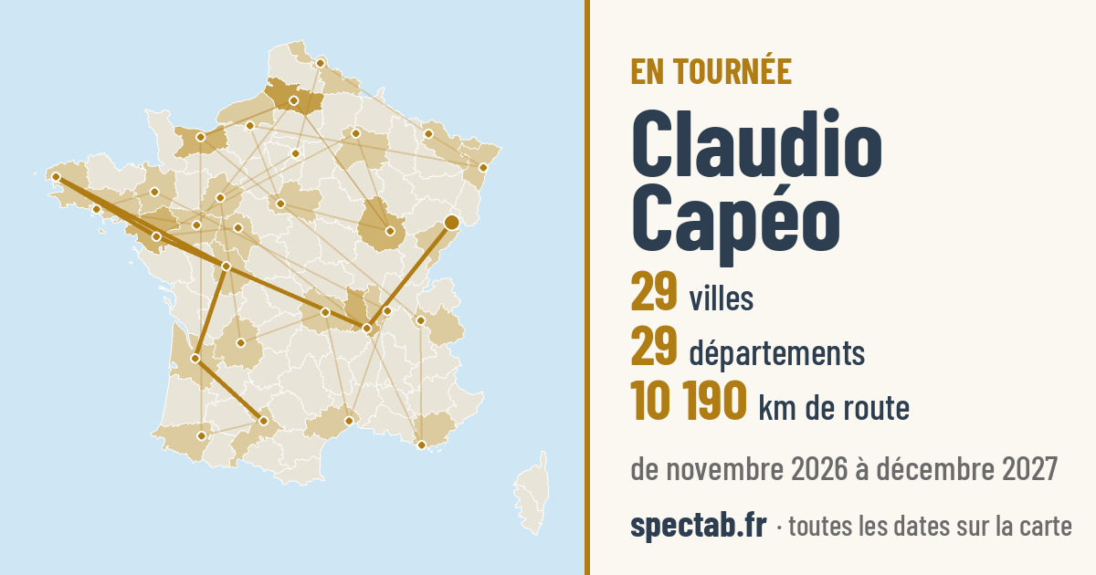 Carte de la tournée de Claudio Capéo