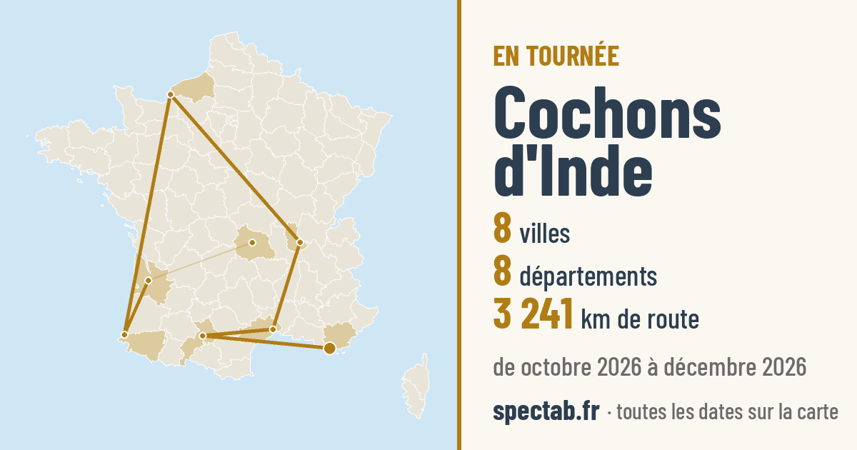 Carte de la tournée de Cochons d'Inde