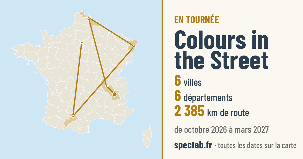 Carte de la tournée de Colours in the Street