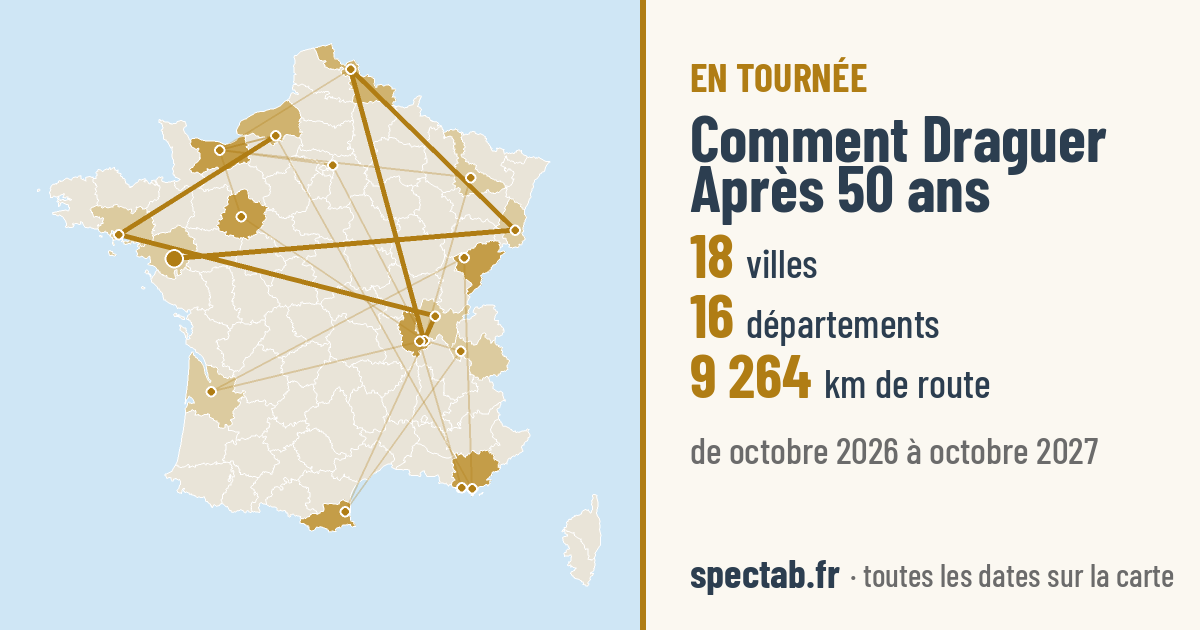 Carte de la tournée de Comment Draguer Après 50 ans