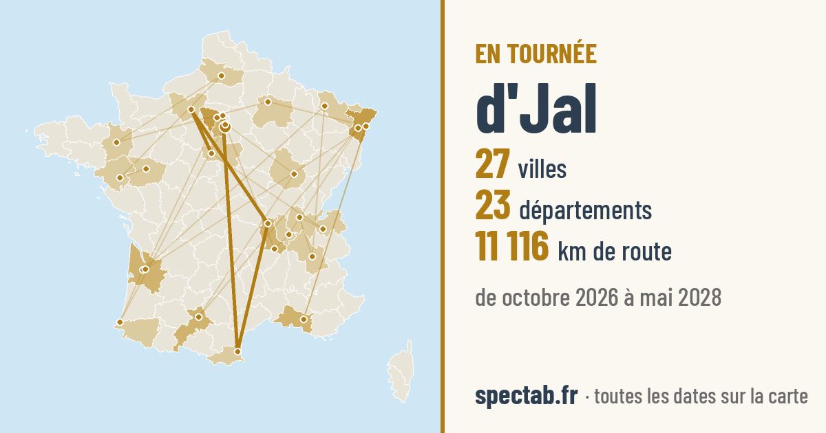 Carte de la tournée de d'Jal