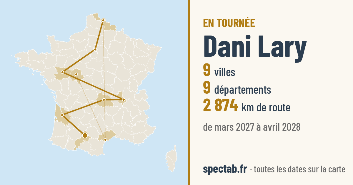 Carte de la tournée de Dani Lary