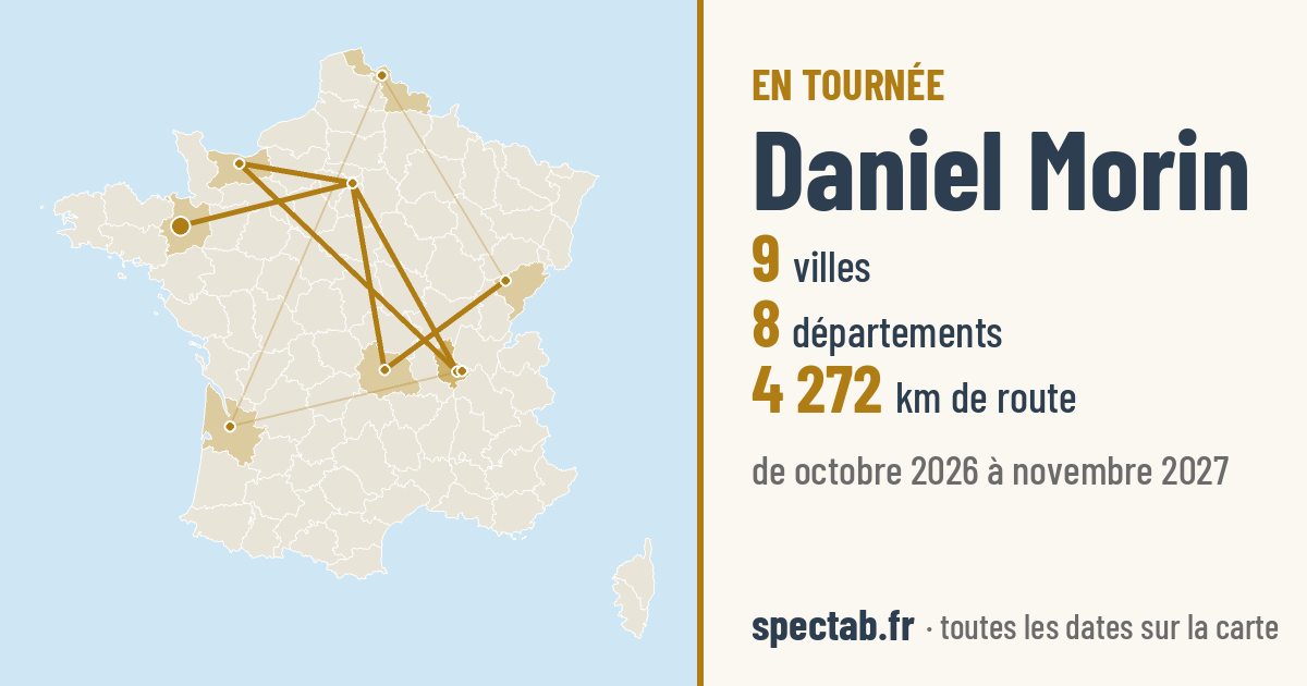 Carte de la tournée de Daniel Morin