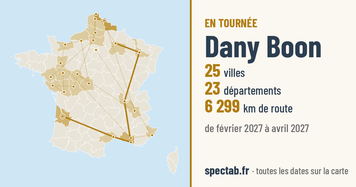 Carte de la tournée de Dany Boon