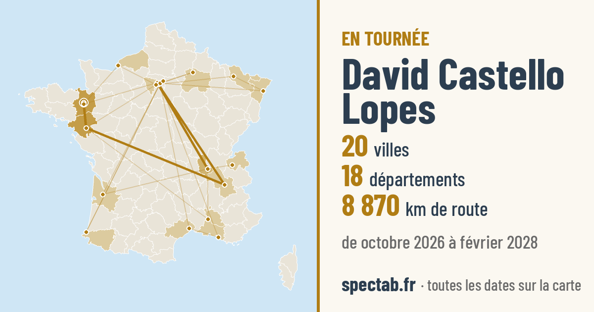 Carte de la tournée de David Castello Lopes