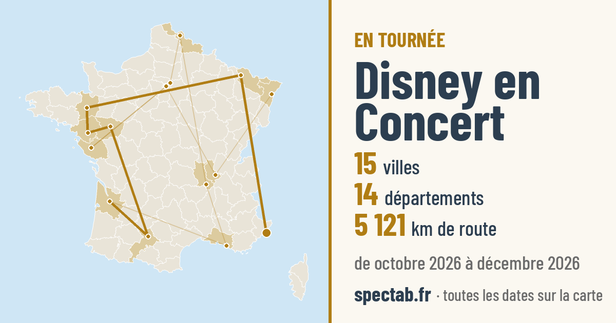 Carte de la tournée de Disney en Concert
