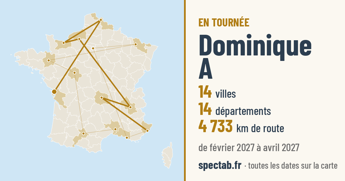 Carte de la tournée de Dominique A
