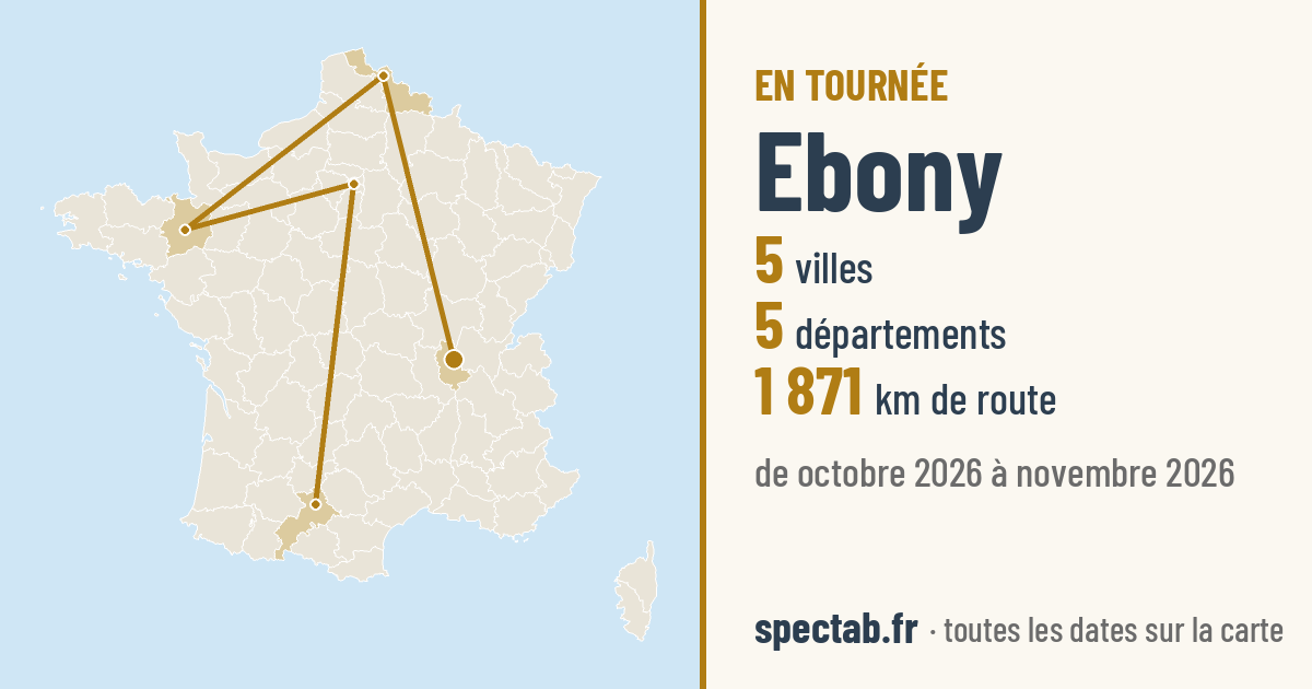 Carte de la tournée de Ebony
